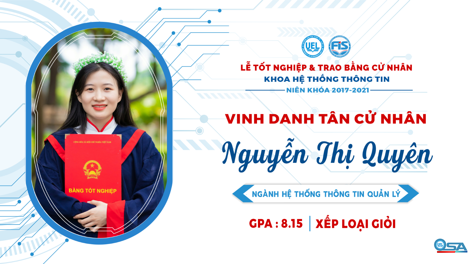 Vinh danh sinh viên Khóa 17 tốt nghiệp loại Giỏi