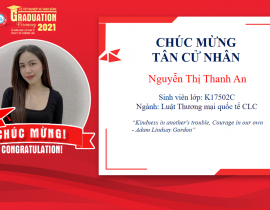 Tân cử nhân: Nguyễn Thị Thanh An