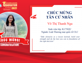 Tân cử nhân: Võ Thị Thanh Nga