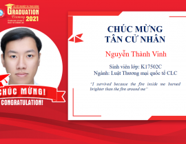Tân cử nhân: Nguyễn Thành Vinh