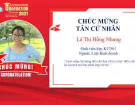 Tân cử nhân: Lê Thị Hồng Nhung