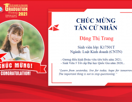 Tân cử nhân: Đăng Thị Trang