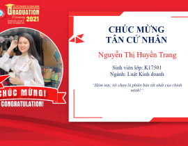 Tân cử nhân: Nguyễn Thị Huyền Trang