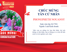 Tân cử nhân: Phonepheth Nouansy