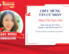 Tân cử nhân: Đặng Trần Ngọc Mai