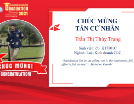 Tân cử nhân: Trần Thị Thùy Trang