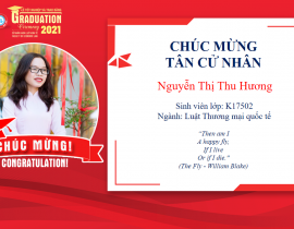 Tân cử nhân: Nguyễn Thị Thu Hương
