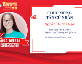 Tân cử nhân: Nguyễn Thị Như Ngọc