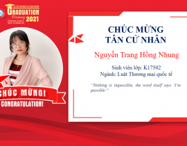 Tân cử nhân: Nguyễn Trang Hồng Nhung