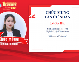 Tân cử nhân: Lê Gia Hân