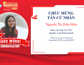 Tân cử nhân: Nguyễn Thị Diệu Hiền